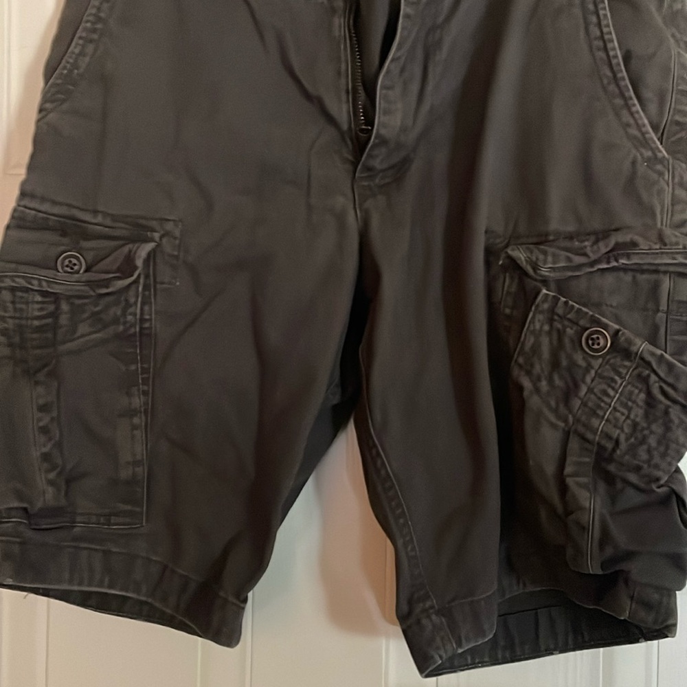 Red camel gray cargo shorts